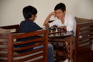 The brothers deep in thought while playing chess.. :)